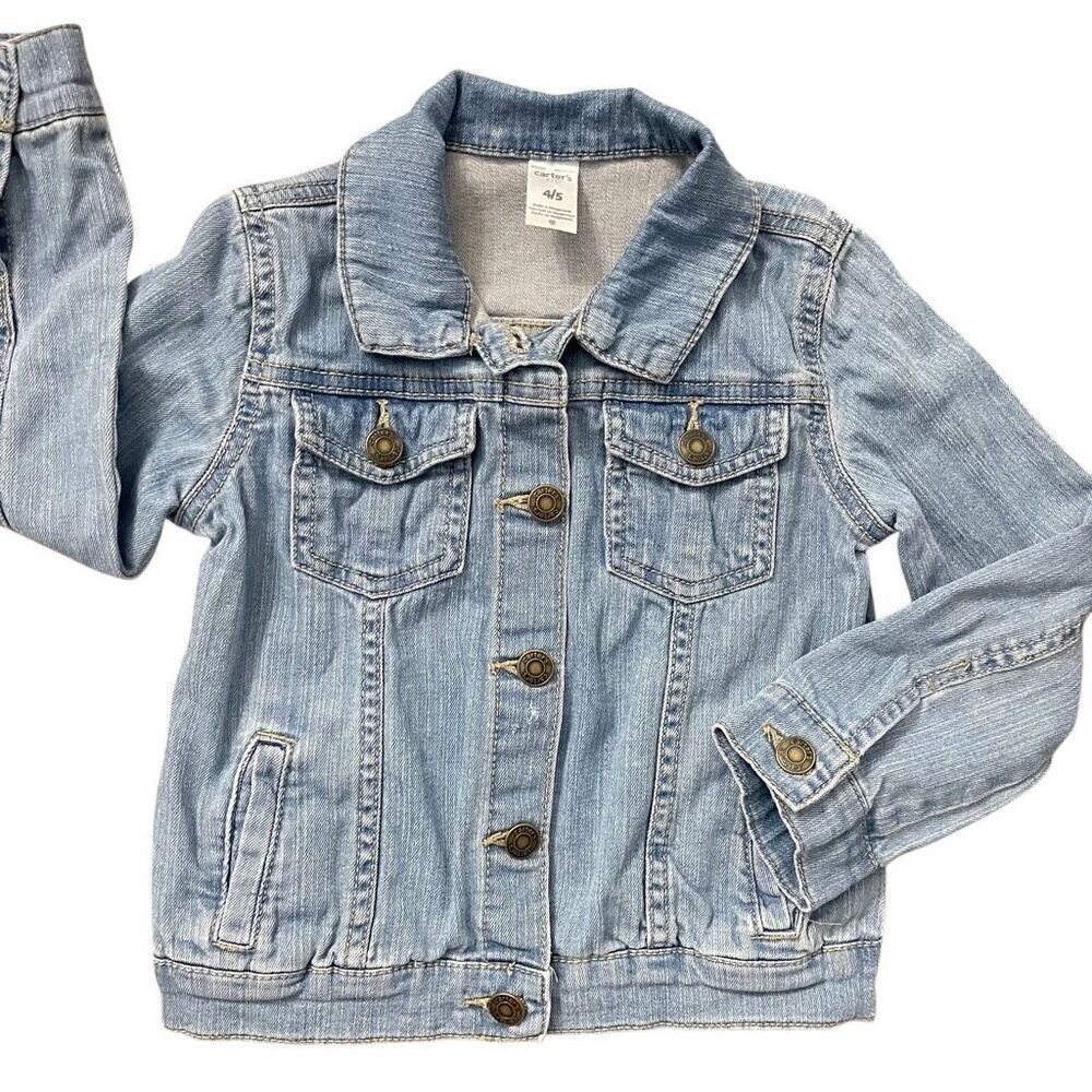 Carter’s Girls Blue Classic Denim Jean Jacket Size 4/5 Toddler Kid Outerwear
